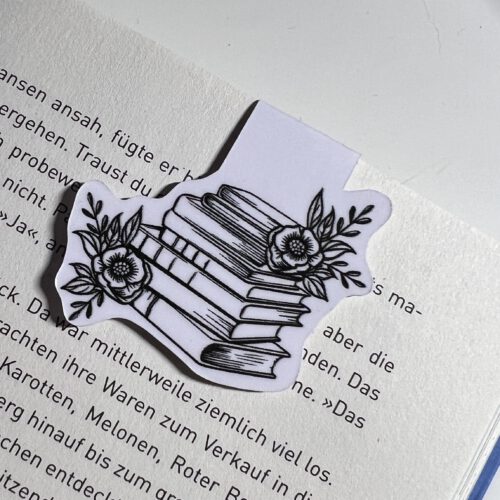 Magnetisches Lesezeichen - Bücher mit Blumen