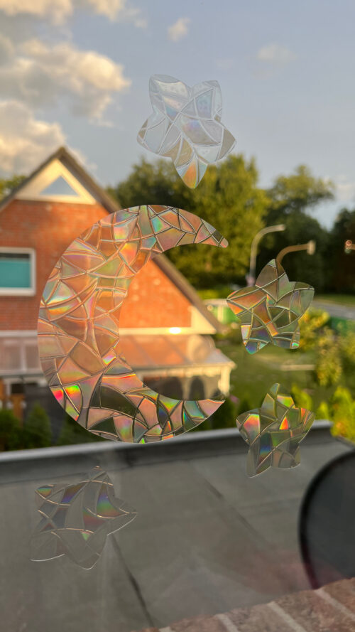 Suncatcher fürs Fenster - Set Mond und Sterne