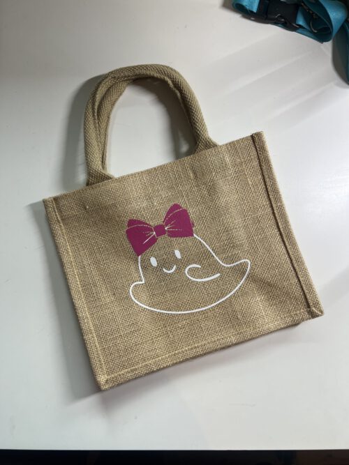 Jutetasche Geist mit Schleife