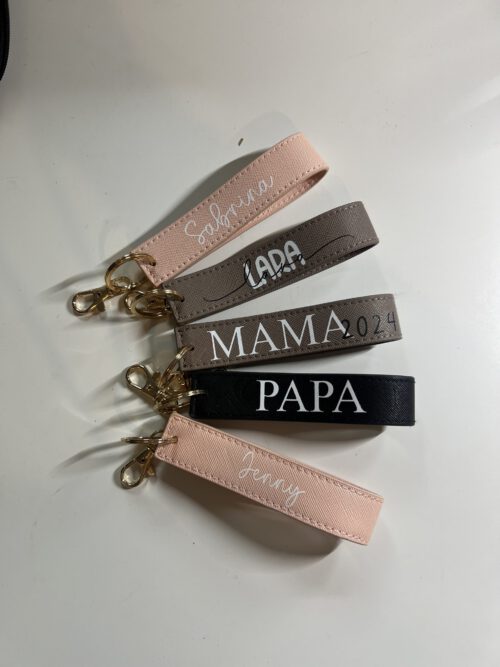 Schlüsselanhänger länglich aus Saffiano Leder