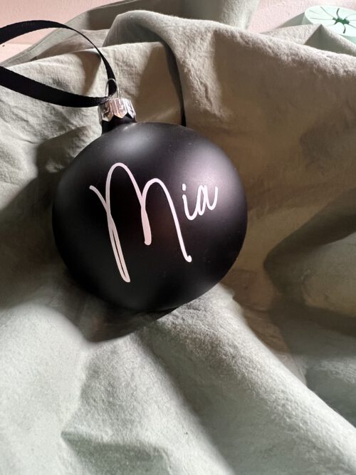 Weihnachtsbaumkugel Glas schwarz-matt "Mia"