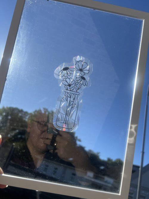 Suncatcher fürs Fenster - Blumenstrauß Mohn