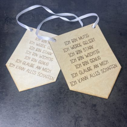 Holzwimpel Affirmationen