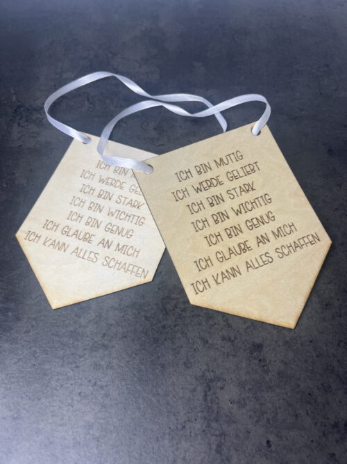 Holzwimpel Affirmationen