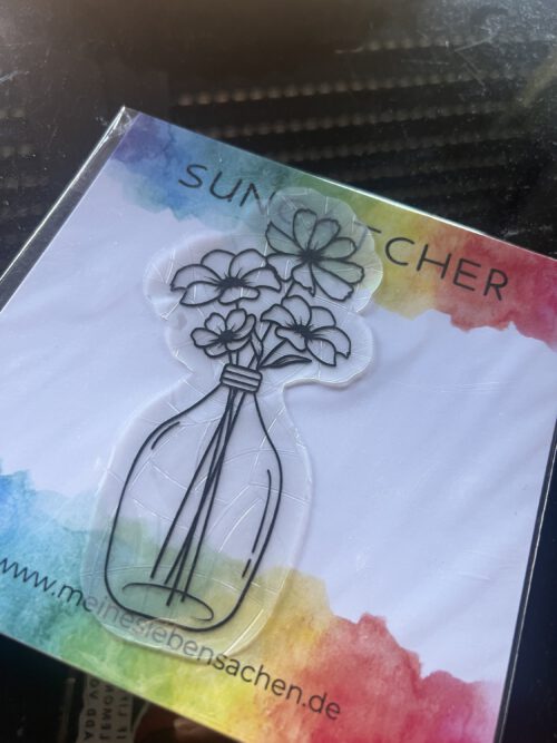 Suncatcher fürs Fenster - Blumenstrauß Mohn
