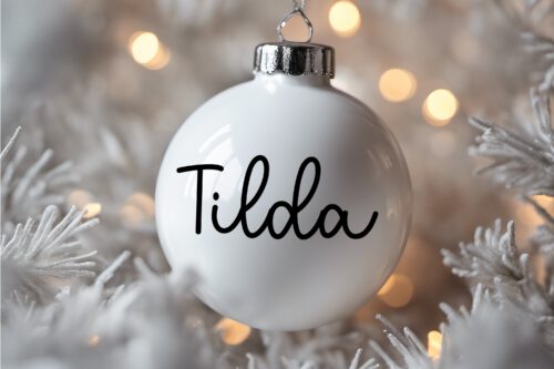 Vorbestellung Weihnachtsbaumkugel mit Namen