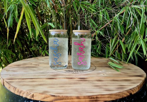 Farbwechsel Dosenglas mit Namen personalisiert