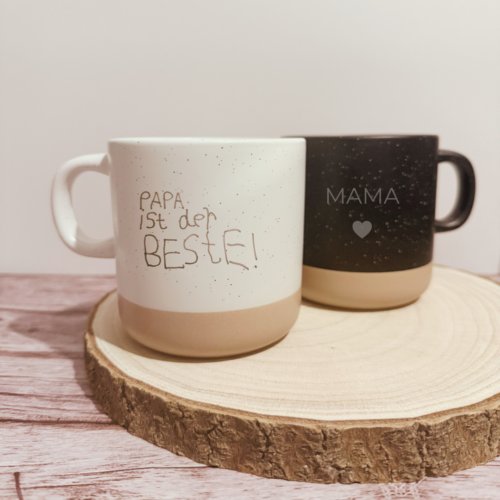 Personalisierte Keramiktasse mit Lasergravur