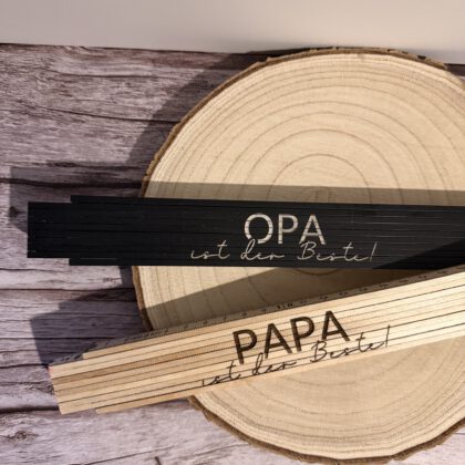 Personalisierter Zollstock aus Holz &ndash; Gliederma&szlig;stab mit Gravur | Geschenk f&uuml;r Handwerker & Papa | Vatertagsgeschenk | Geschenk f&uuml;r Opa