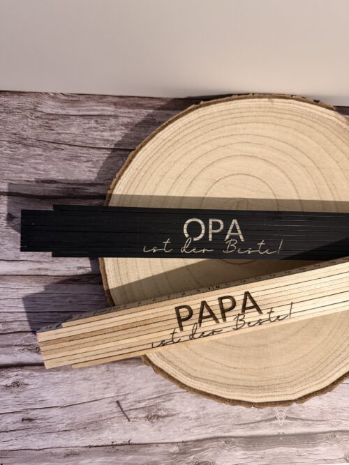 Personalisierter Zollstock aus Holz – Gliedermaßstab mit Gravur | Geschenk für Handwerker & Papa | Vatertagsgeschenk | Geschenk für Opa